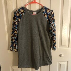 Gray and Multicolor Shirt